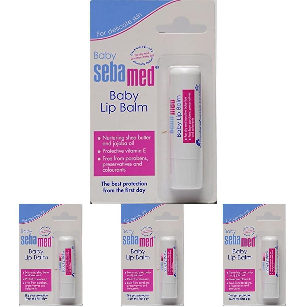 Sebamed Baby Lip Balm|Soft Baby Lips|With Shea butter, Jojoba Oil & Beeswax|4.8 gm (Pack of 4)-picture-49