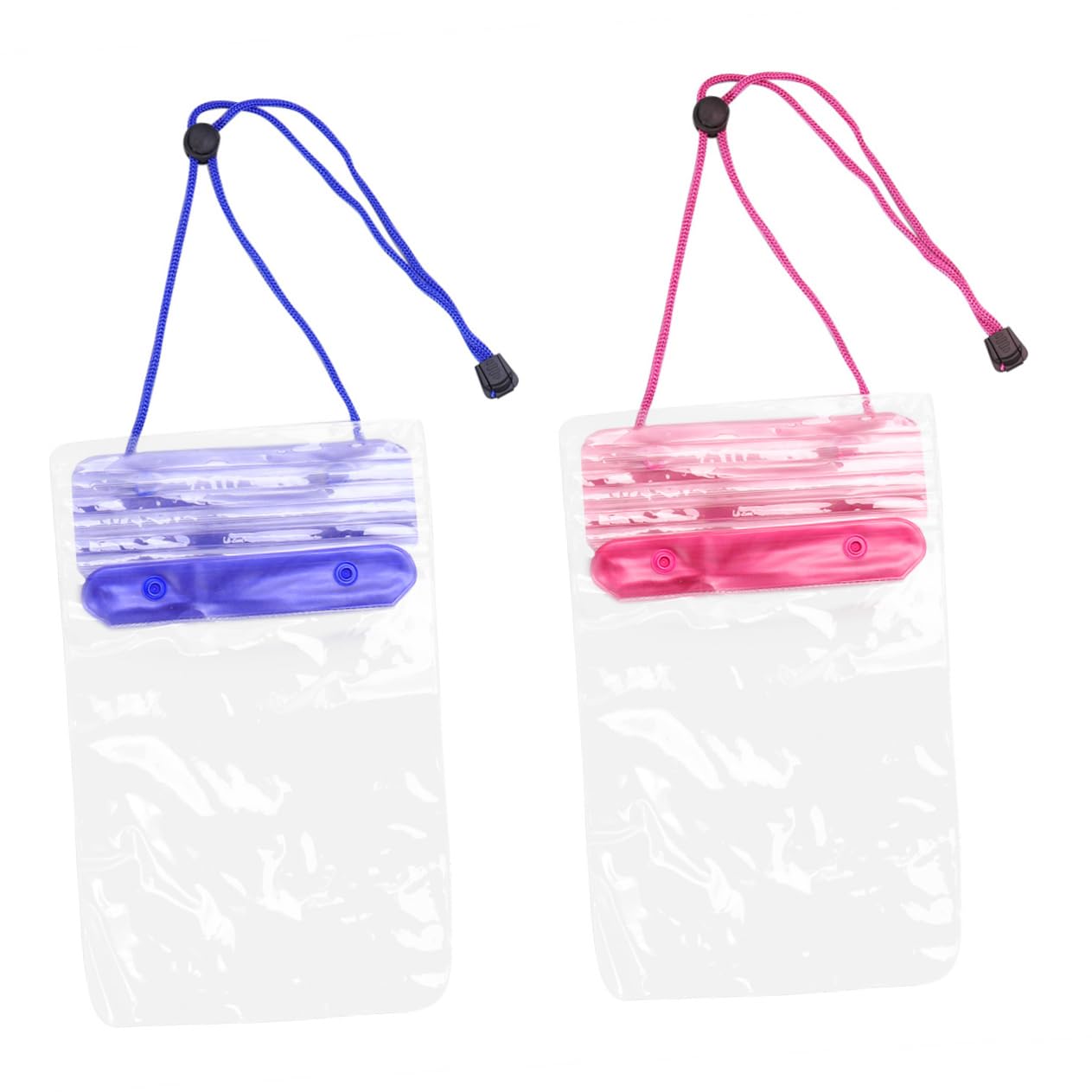Angoily 2Pcs Large Phone Bag Pouch for Use Transparent Blue Underwater Touch Screen Case for Beach Fishing Swimming Boating Activities