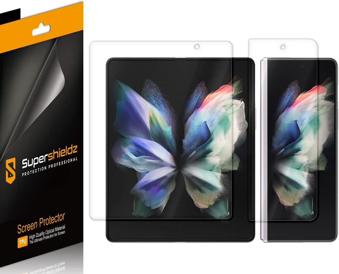 (2 Pack) Designed for Samsung Galaxy Z Fold 3 5G Screen Protector, (Full Coverage) High Definition Clear Shield (TPU)