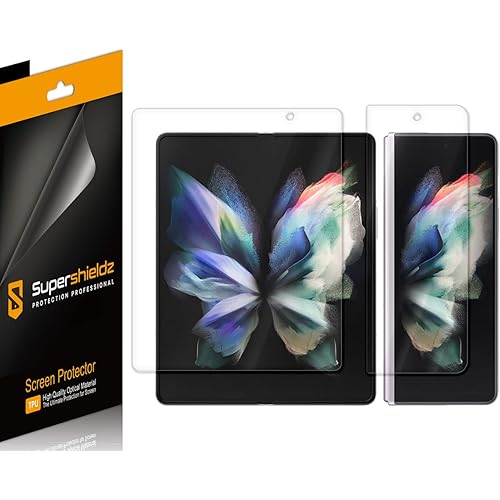 Supershieldz (2 Pack) Designed for Samsung Galaxy Z Fold 3 5G Screen Protector, (Full Coverage) High Definition Clear Shield (TPU)