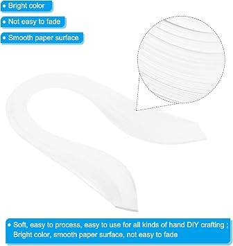 PATIKIL 240pcs Quilling Strips Paper, 3mm x 39cm Origami Paper Quilling Kits for Adults Beginner Art DIY Craft Christmas, White