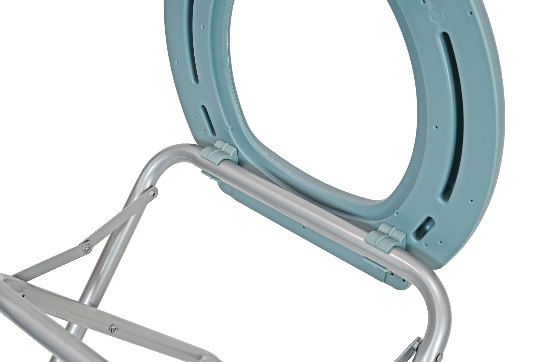 24ocean Mobile Klapptoilette Set Grau WC Klo Camping, Gestell Silber, 20 kompostierbare Beutel