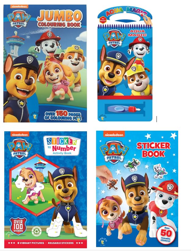 Marjen Paw Patrol Activity Set 4, Including Jumbo Colouring Book, Sticker Book