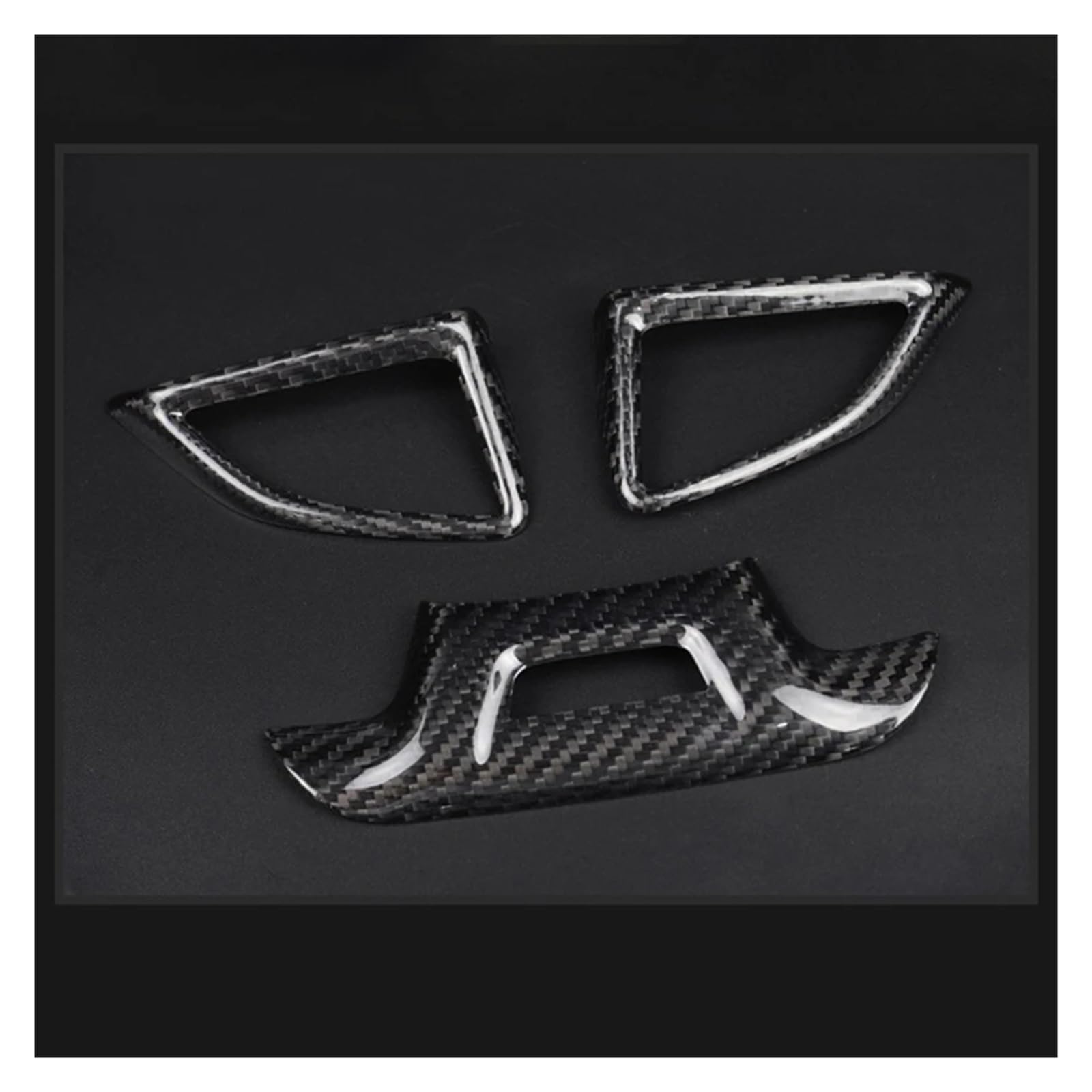 Car Interior Mouldings for Chevrolet for Camaro Carbon Fiber Car Steering Wheel Panel Decoration Sticker 2016-2021 Trim Car Interior Panel Trim(Black)
