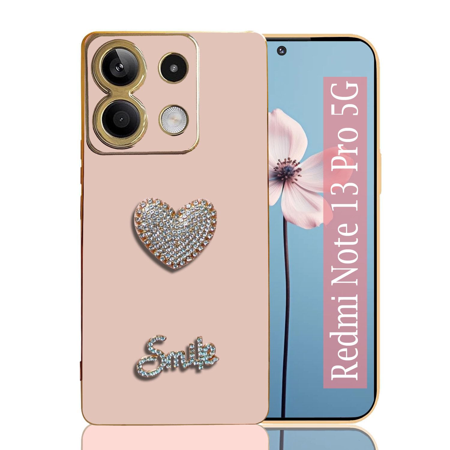 KC Back Cover for Mi Redmi Note 13 Pro 5G - Diamond Heart Smile Electroplated Soft Silicone Camera Protection Case - Pink (B0DFCV2LCF) Amazon Price History, Amazon Price Tracker