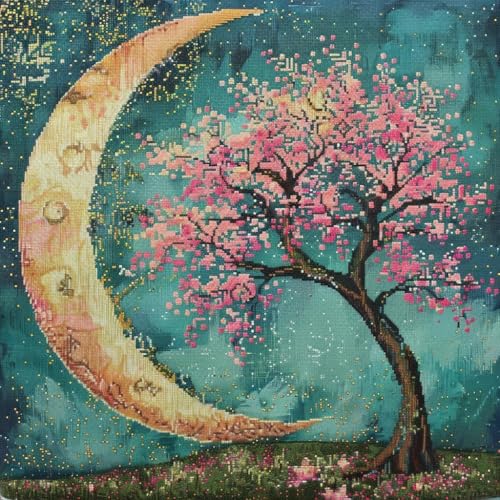 Kit De Cojín Con Gancho De Pestillo Kits De Costura De Fundas De Almohada Con Hermoso Kit De Almohada De Cerezos En Flor, 45 X 45 Cm, Cojín Bordado Diy 43X43 Cm Kits De Hilo De Ganchillo Par