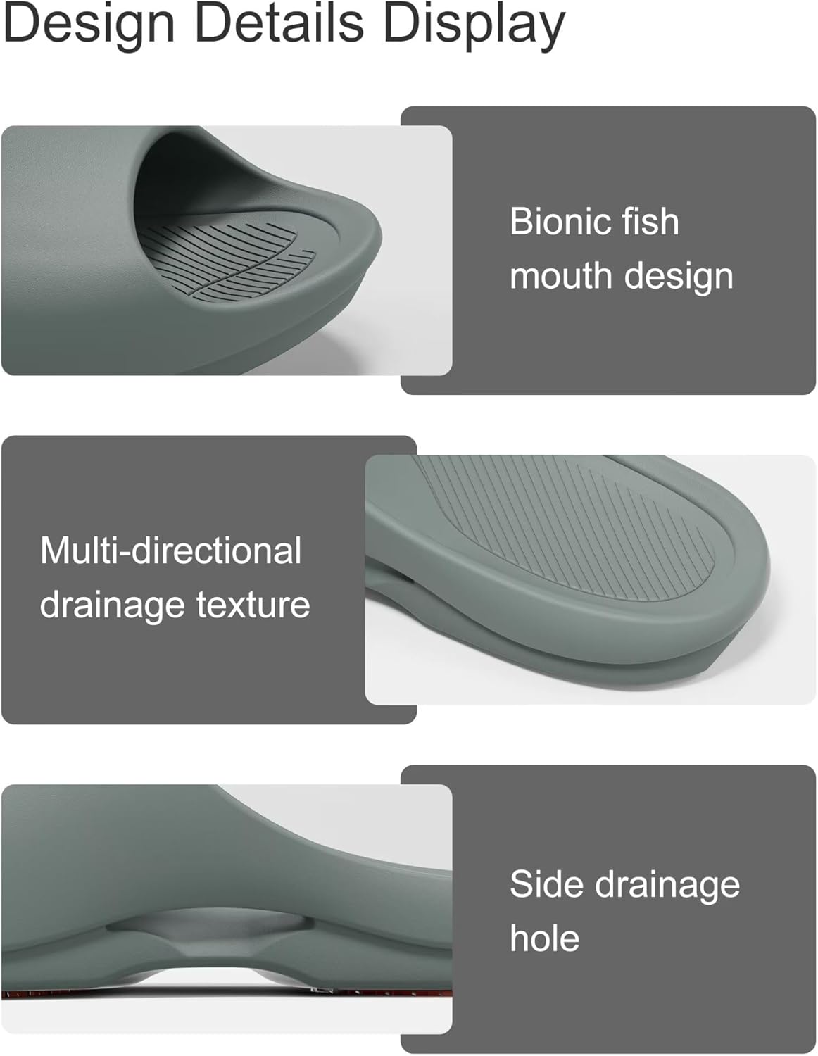 KENROLL Shower Shoes, Non Slip House Slippers for Women and Men, Lightweight Slides for Indoor Bathroom Dorm Pool Swimming Beach