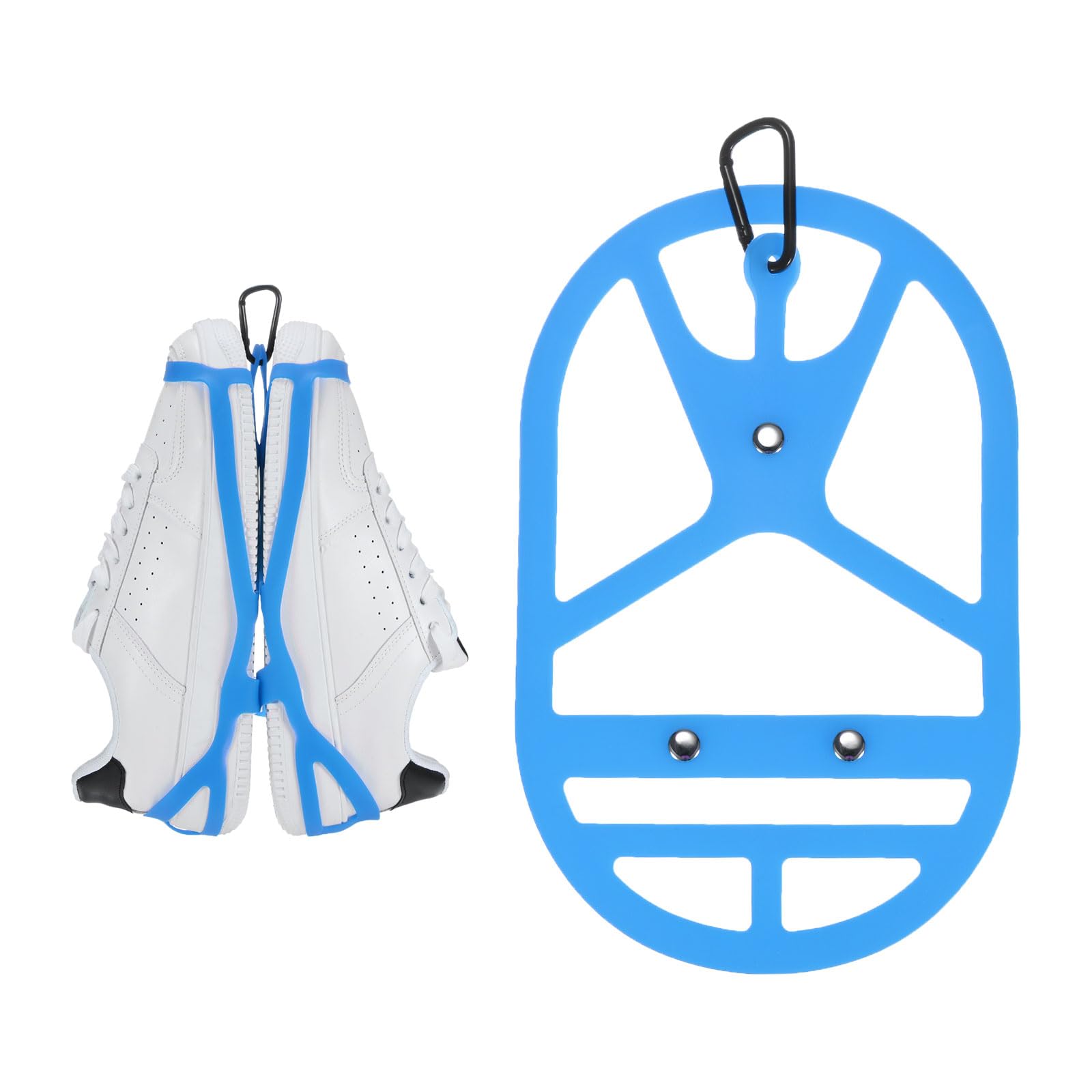 TIXIPEM Shoe Holster for Backpack [1SET] - Elastic Silicone Footwear Holder with Clip Use for Travel & Outdoors & Sports - [Sapphire Blue-XL] Hang Extra Shoes Cleats Boots