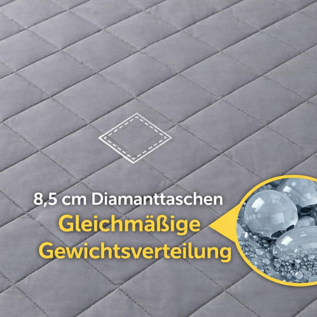 Gewichtsdecke 5kg-8kg 200x135 cm Therapie-Decke mit Glasperlen Oeko-TEX Zertifiziert inkl. Tasche