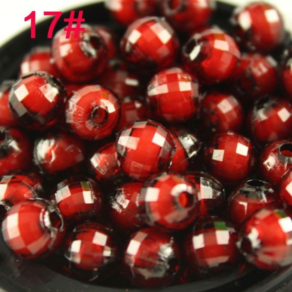 8Mm 10Mm 12Mm Color Round Ball Loose Spacer Beads Sew On Acrylic Beads Diy Beaded Braided Beads Jewelry Making Toys - (Color: Color 17 / Size: 100Pcs 10Mm)