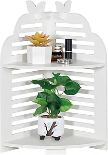 LITA 2~Tier Corner Shelf  White Bathroom Organizer Countertop Shower Corner Shel - Compare price