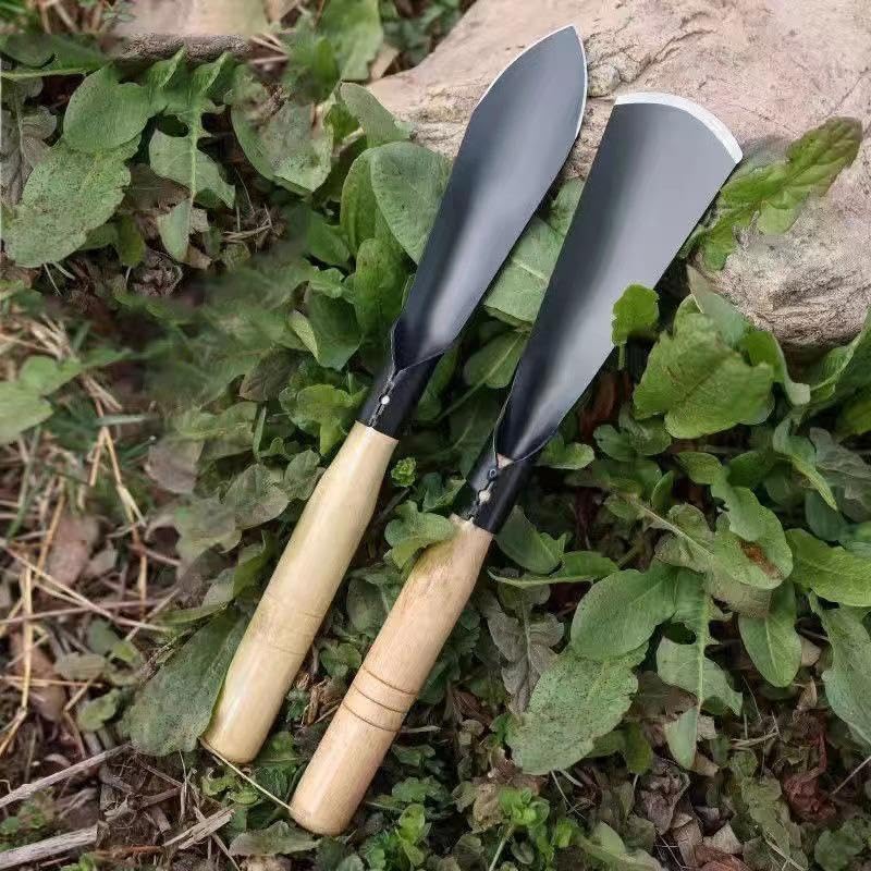 Set de 2 palas de jardinería con mango de madera miniatura 6