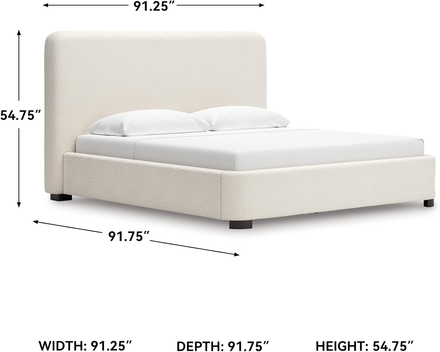 Signature Design by Ashley Whittgate Casual Stain Resistant King Upholstered Panel Bed, Solid Wood Blocking and Reinforced Side Rails for Added Strength, Foundation or Box Spring Needed, Beige
