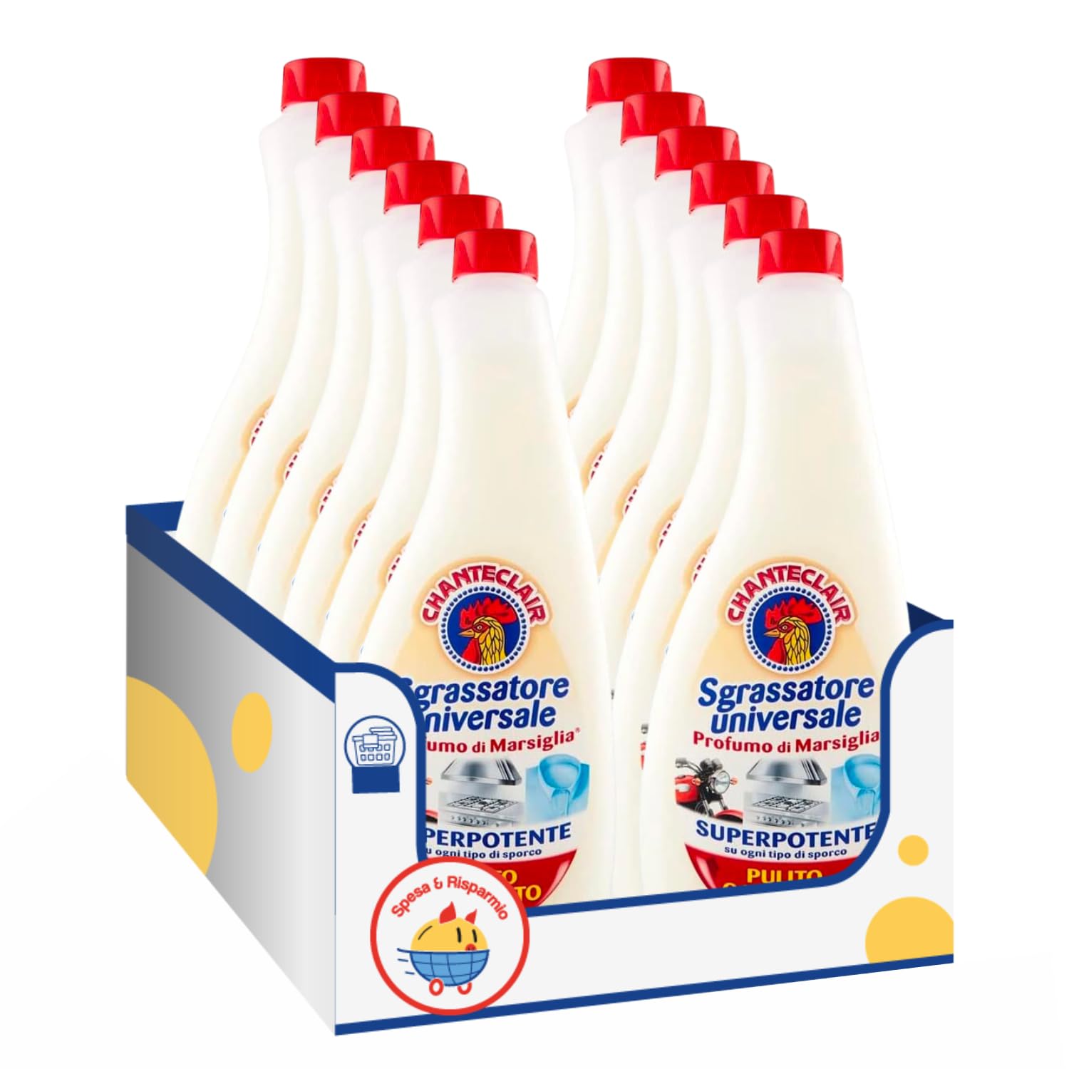 Ricarica Sgrassatore Universale al Profumo di Marsiglia – 600 ml – Pulizia Efficace e Fragranza Mediterranea – Variazioni 4/8/12 Pezzi (12)