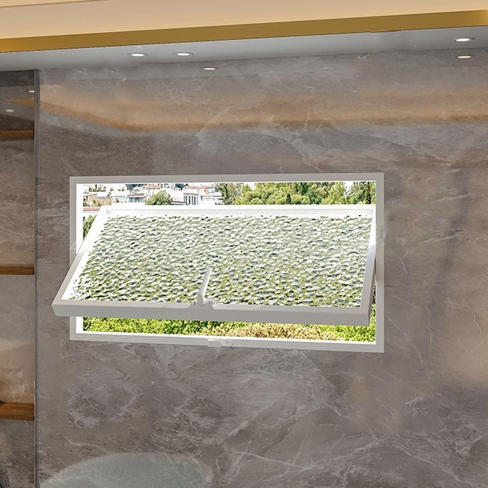 Gskdzg White Basement Hopper Window Replacement Shed Window Flush Mount Bathroom Windows For Garage Rv Kitchen Warehouse Chicken Coop(,W80 X H80cm (32" X 32"))