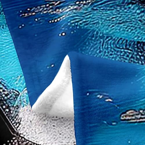 Miniatura 3 de Manta Kawaii de ballena asesina de 40 x 50 pulgadas, manta de franela de franela de ballena 3D para sofá, cama, sofá o cuna, manta mullida de vida