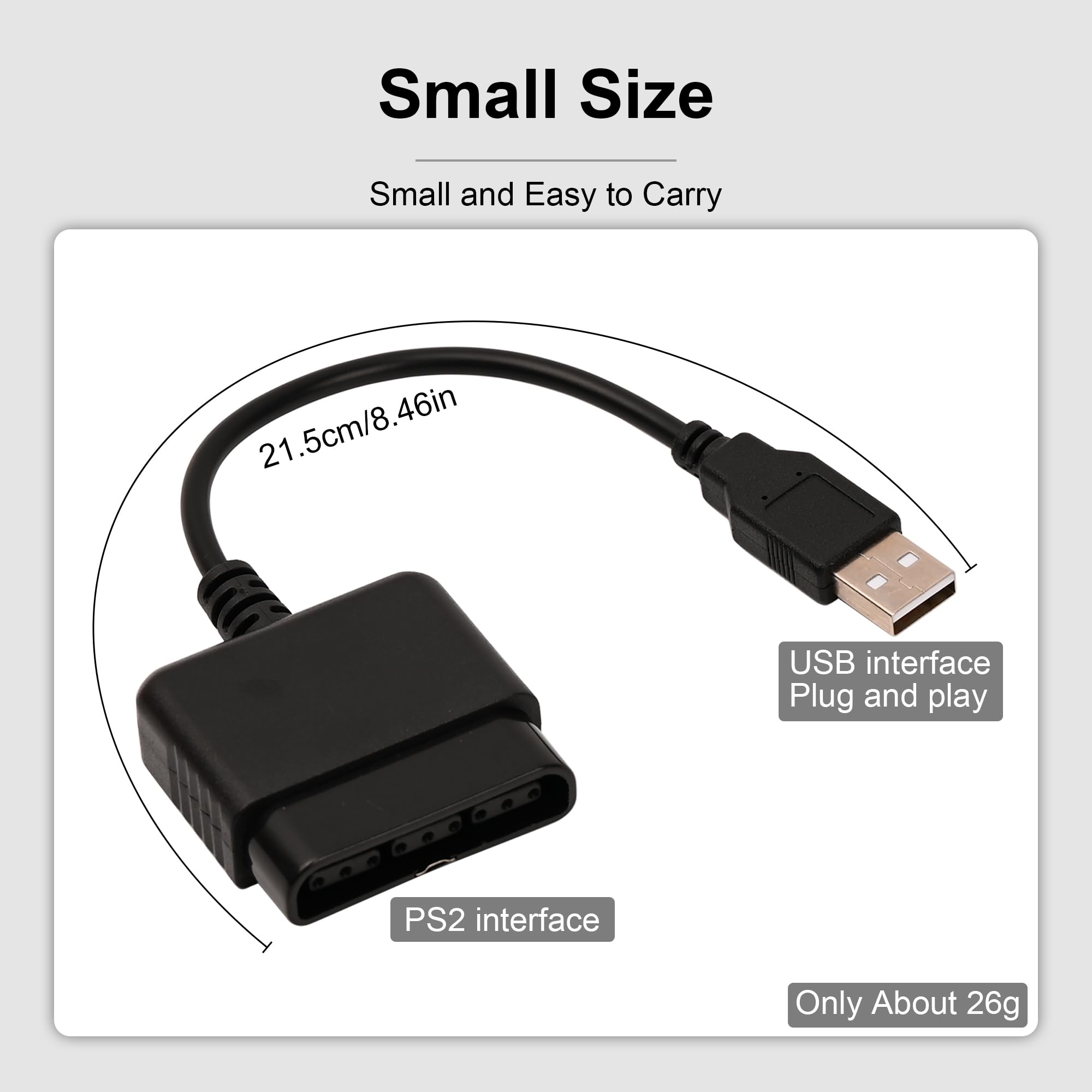 Câble convertisseur PS2 vers USB, compatible avec manette de guitare Sony PlayStation 2 PS2 vers PC/PS3
