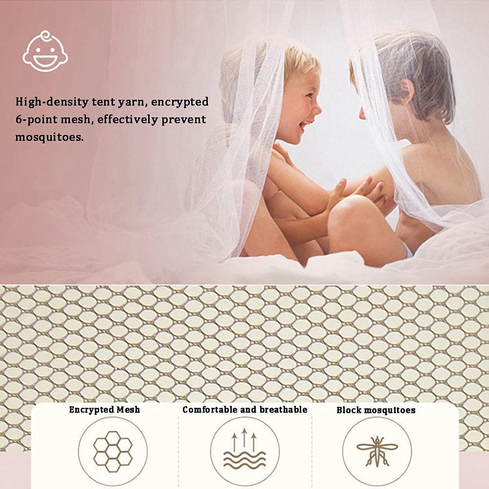 Mosquitera emergente para cama doble, mosquitera de viaje portátil plegable, cortina mosquitera de doble puerta con parte inferior, fácil instalación, antimosquitos, para cama, camping, viaj