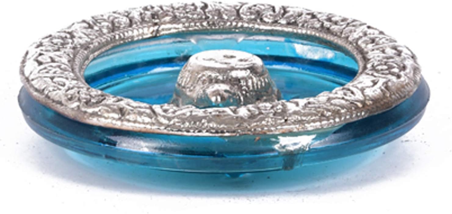 Trency Crystal Metal Vastu Feng Shui Turtle Tortoise with Plate (Blue, Standard)