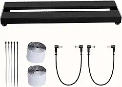 Pedaleira de guitarra de 14/16 polegadas pequena: alumínio anodizado duro, leve, mas ultrarresistente e resistente a arranhões, placa portátil pronta para estrada para 3-5 pedais (16 polegadas)