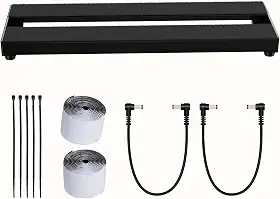 Pedaleira de guitarra de 14/16 polegadas pequena: alumínio anodizado duro, leve, mas ultrarresistente e resistente a arranhões, placa portátil pronta para estrada para 3-5 pedais (16 polegadas)