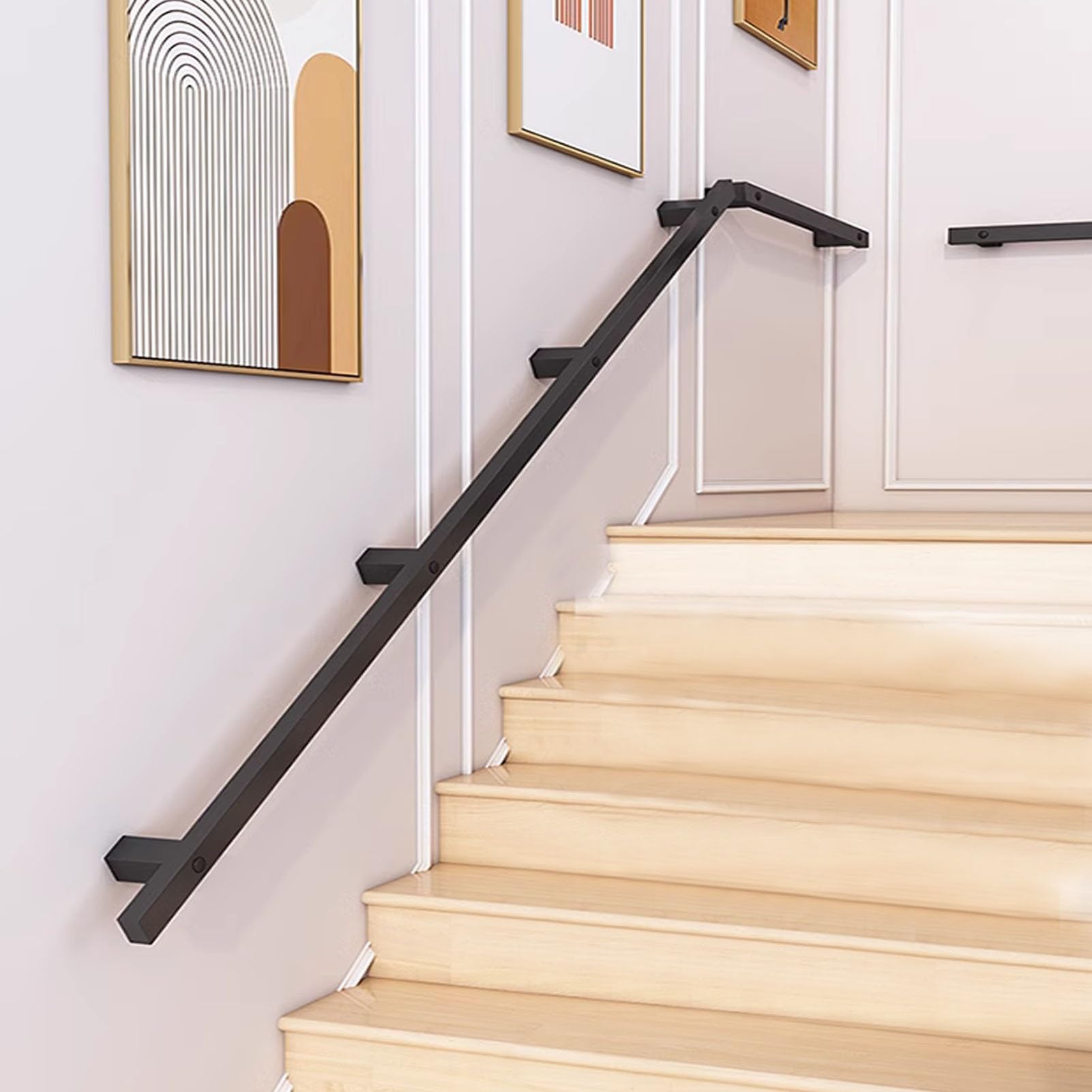 Barre d'appui murale noire de 240 cm offrant une excellente prise en main