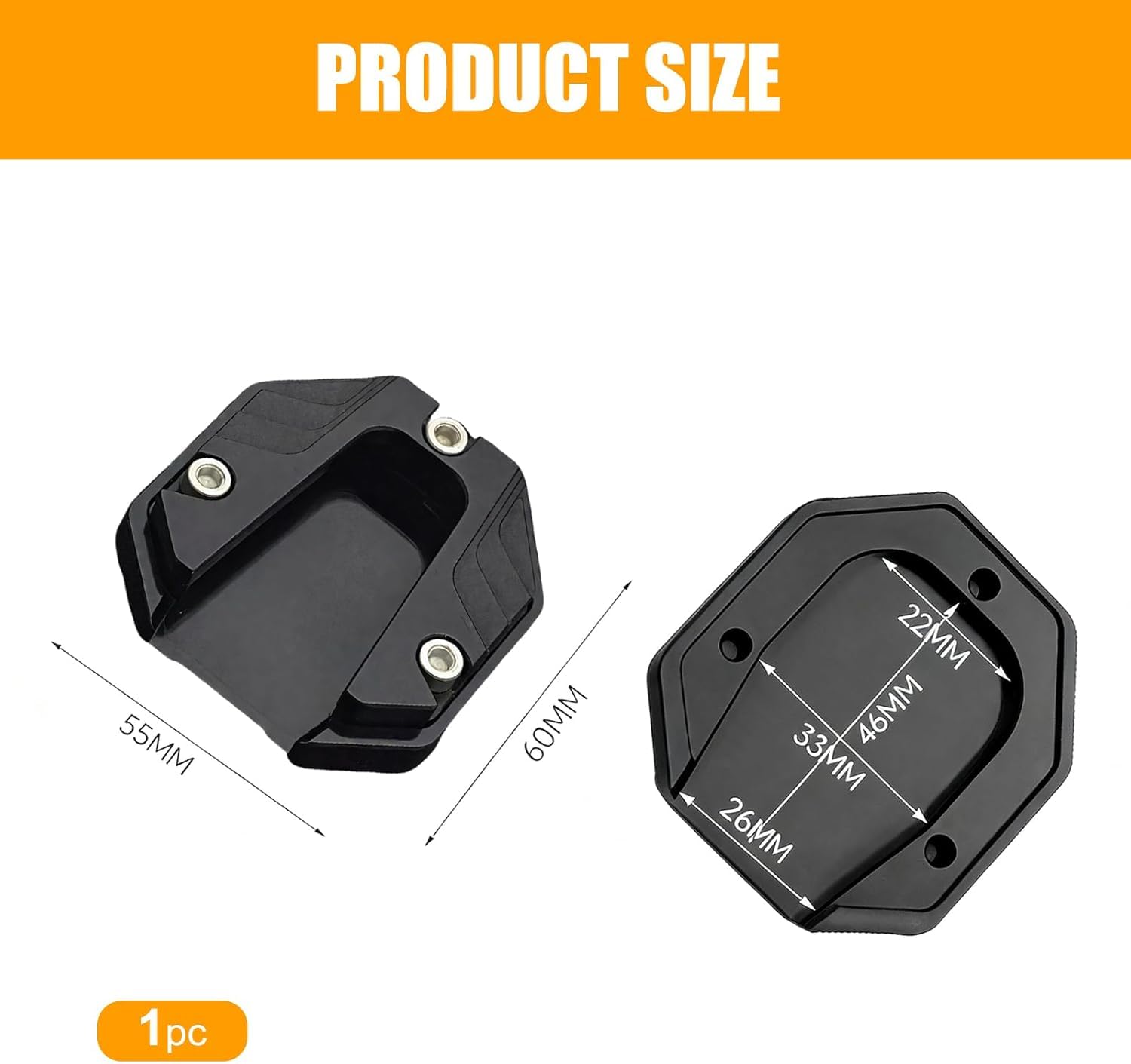 Pata de Cabra de Motocicleta para BMW F 650 GS F 650GS F650 GS 2004 2005-2007, Soporte Lateral Placa de Extensión Almohadilla Moto Base Recambio Accesorio,Black