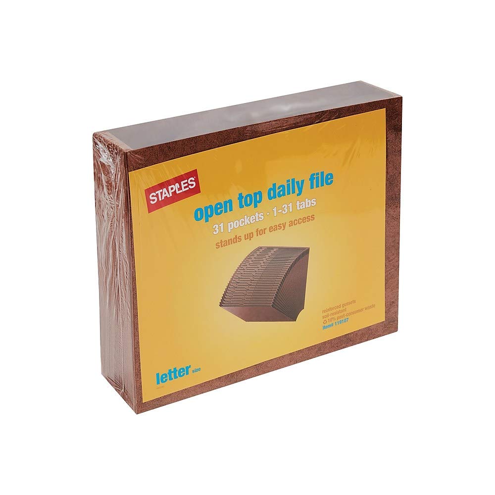 Staples Letha-Tone 119107 - Raccoglitore a soffietto, 1-31, colore: Marrone