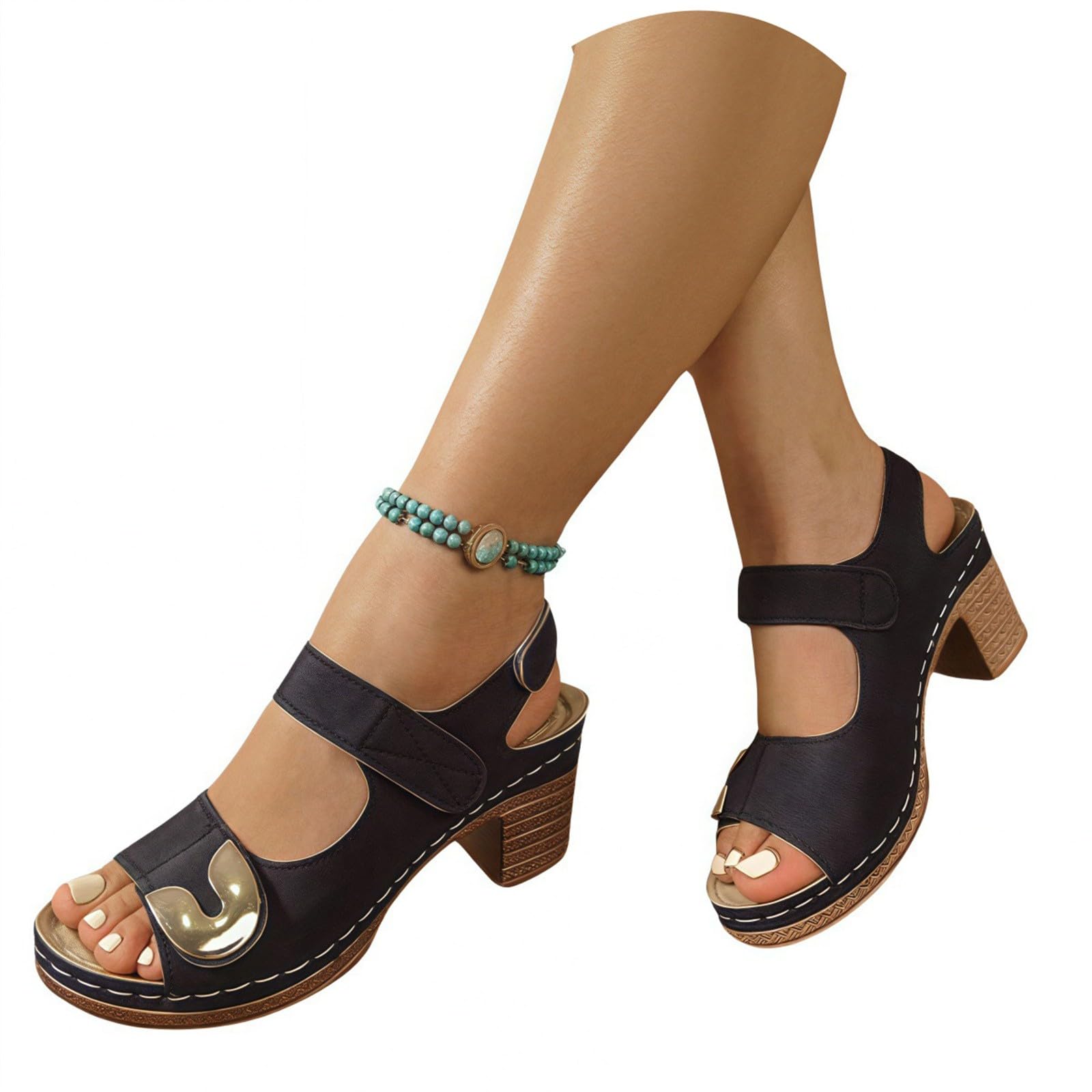 Sandali Donna con Zeppa Estive Plateau Eleganti Sandali estivi casual da donna 2025 comodi in tinta unita con tacco grosso cinturini regolabili Bassi Gioiello Scarpe da Mare