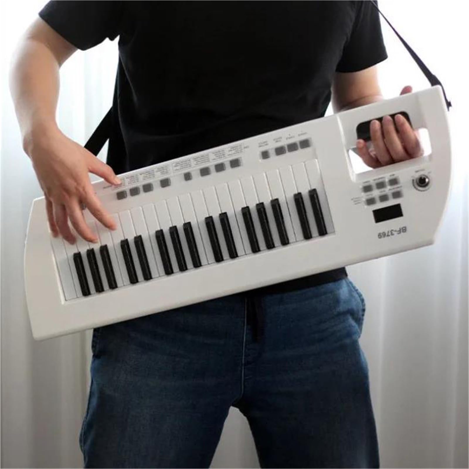 Elektroniczny Instrument Fortepianowy Mini Klawiatura Elektronicznego Pianina Dla Początkujących Dorosłych 37 Klawiszy Do Noszenia Na Ramieniu