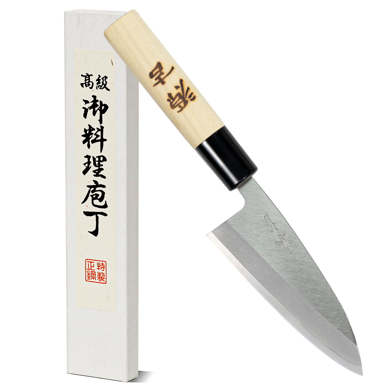 Amazon｜堺源吉 堺の包丁 アジ切り 105mm 鋼 ハガネ 片刃 木柄 和包丁