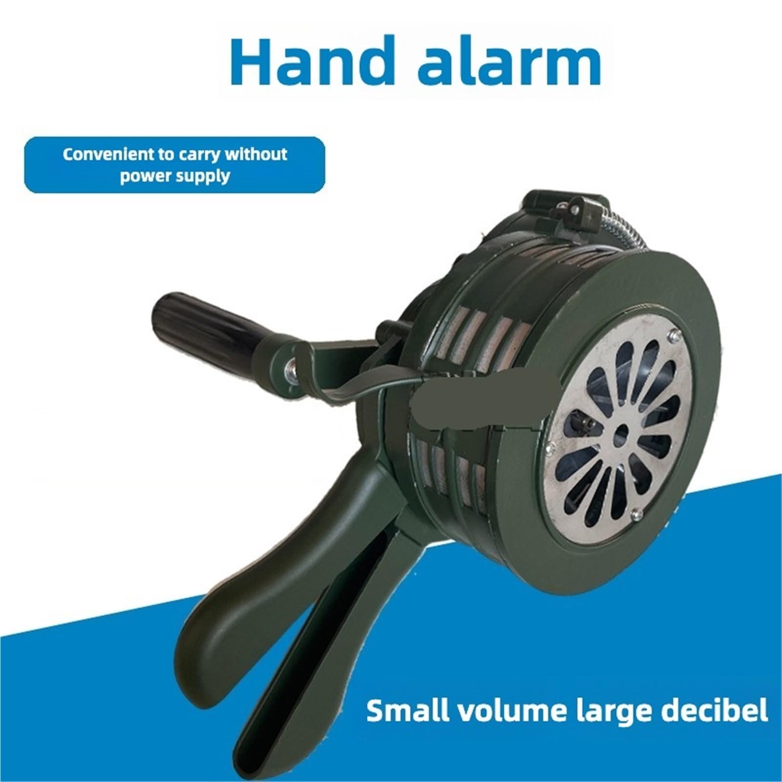 Picadora de Carne Manual, Manivela Sirena bocina 110dB Alarma Manual de Ataque aéreo de Metal for Deportes de Emergencia Multicolor(Green)