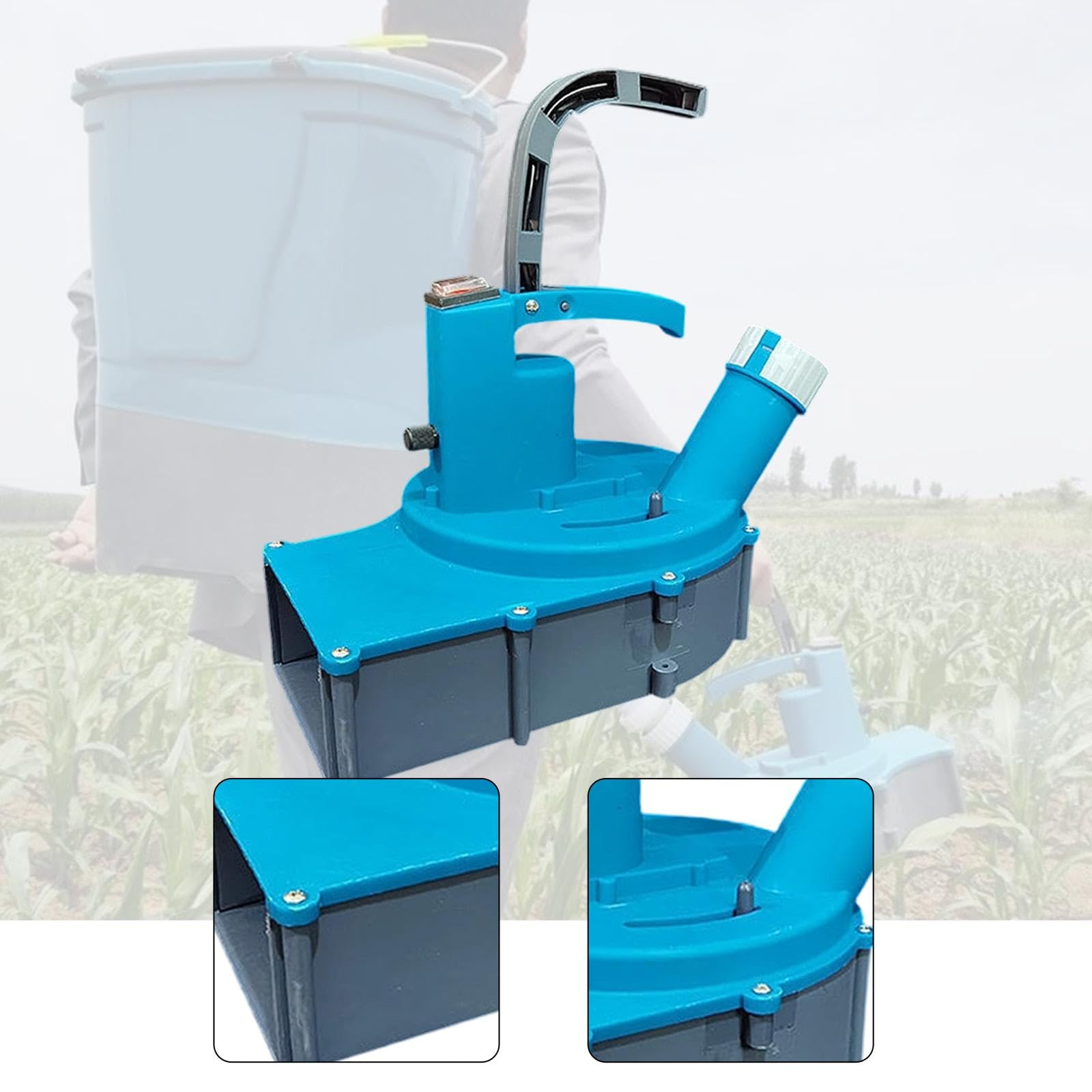 Dünger Maschine Kopf Elektrischer Streuer Ersatzteil Landwirtschaft Werkzeug Einfache Montage Aus Hochwertigem Pp Material für Gartenbau Feldarbeit Ho, Mehrfarbig, Quadratischer Kopf