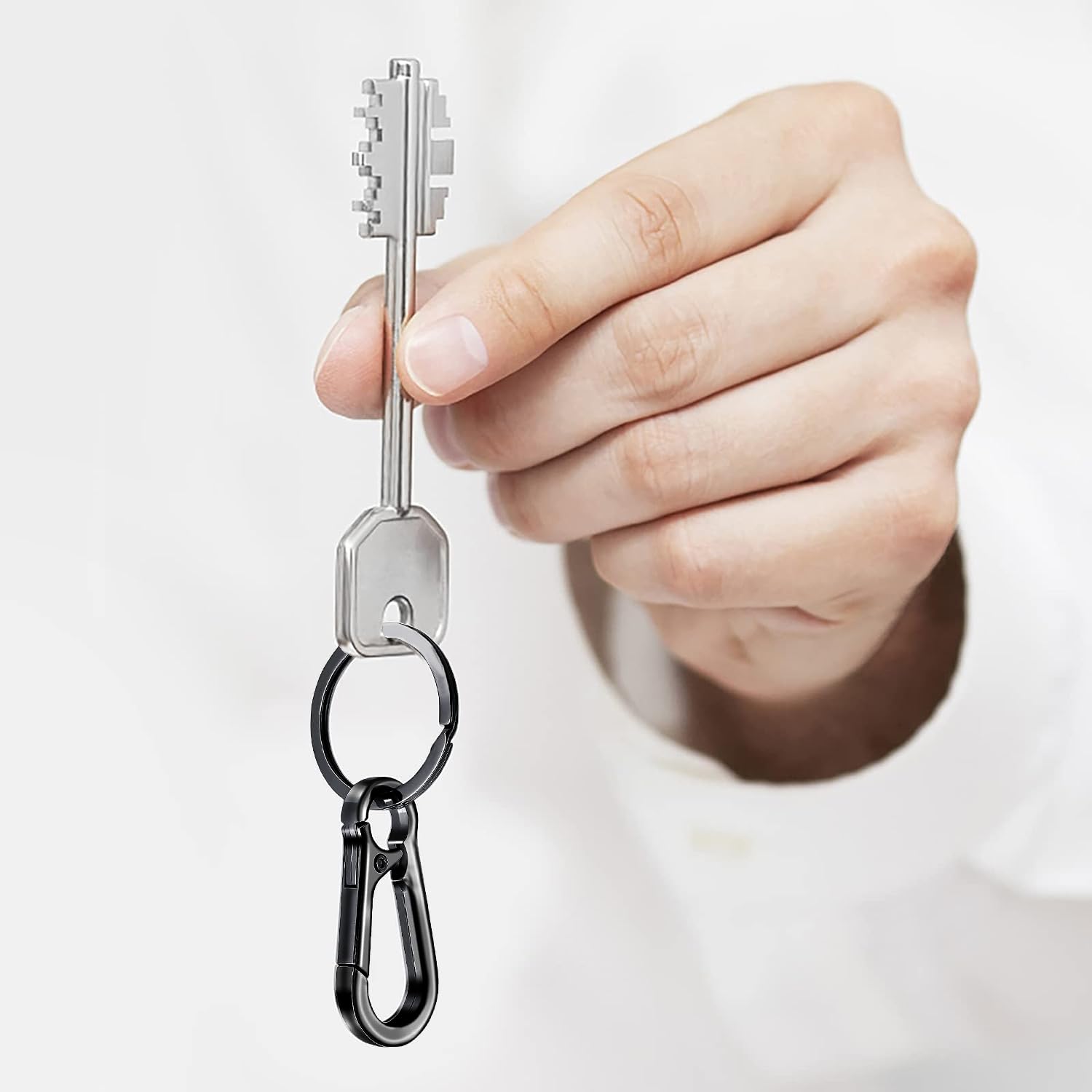 Moschettoni Portachiavi In Lega Di Zinco - Set Da 4, Argento, Per Chiavi, Zaini O Accessori - Foto 5