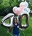 Jumbo 40 inch Mylar Foil Rose Gold Balloon Number 40, with 5 Confetti Balloons and 5 Rosegold Latex Balloons and Bonus String for Happy Birthday Party Supplies||