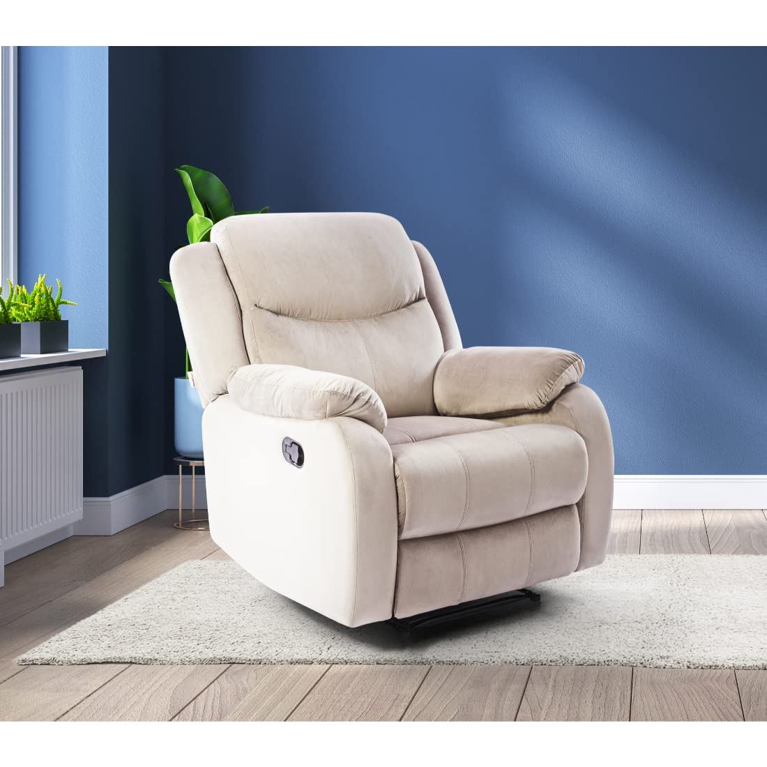 HomeTown Bailey Single Seater Recliner in Light Grey Colour Amazon.in