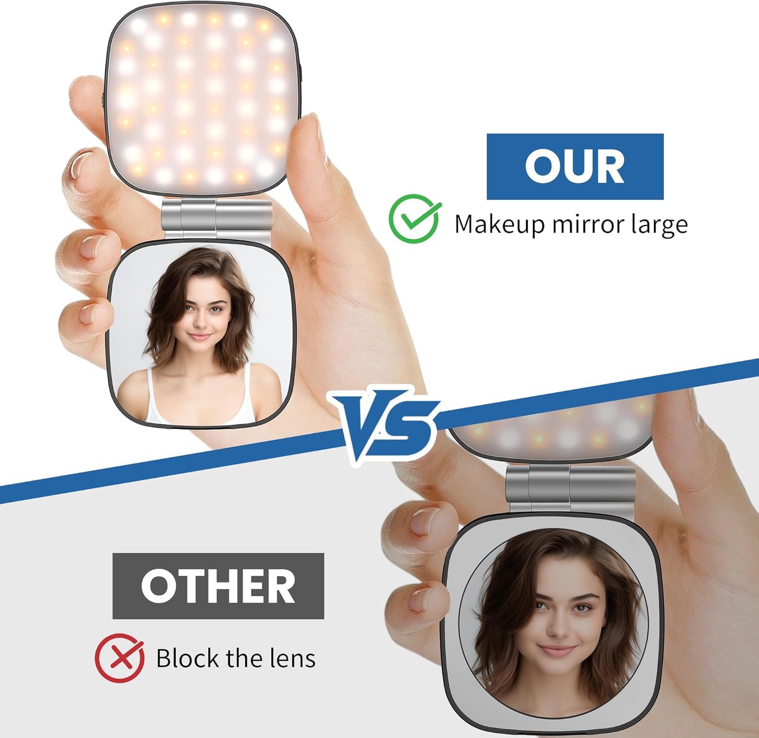 Vibe LED Video Light - Luz magnética para selfie para iPhone, luz de teléfono con espejo, fijación instantánea para MagSafe, selfies, videoconferencias