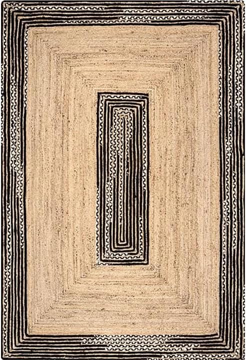 ARTS OF JAIPUR Collection Square Rug - 12x12 Ft Gray & Beige Cotton Dhurrie Moroccan Kilim Rug Indoor Outdoor Use Carpet Flatweave Rug High Traffic Area in Bedroom Bedside Custom Mat