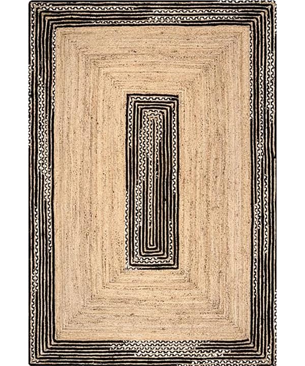 ARTS OF JAIPUR Collection Square Rug - 12x12 Ft Gray & Beige Cotton Dhurrie Moroccan Kilim Rug Indoor Outdoor Use Carpet Flatweave Rug High Traffic Area in Bedroom Bedside Custom Mat