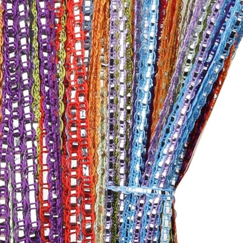 Lot de 2 rideaux à paillettes pour porte, placard, chambre à coucher, salon, panneau mural à franges transparentes sans perles décoratives en cristal...