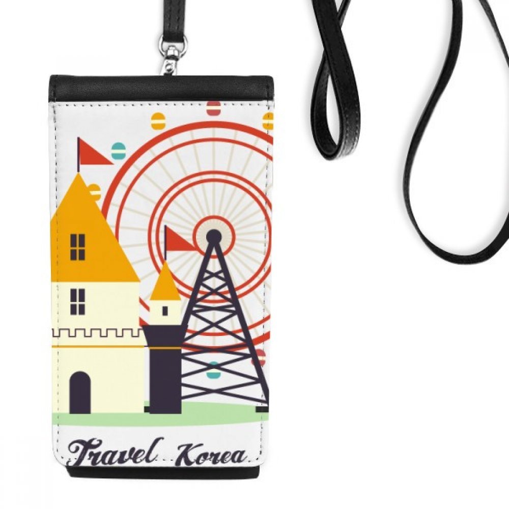 Faux smartphone en cuir hanging sac téléphone noir multicolore