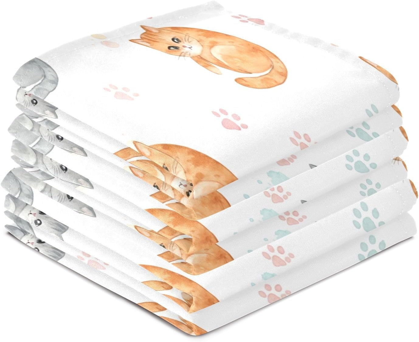 Color Cats Kitchen Towels Set of 6, Soft Absorbent Quick Drying and Reusable Dish Towels for Kitchen, Bathroom and Home Decor, 18 x 28 in