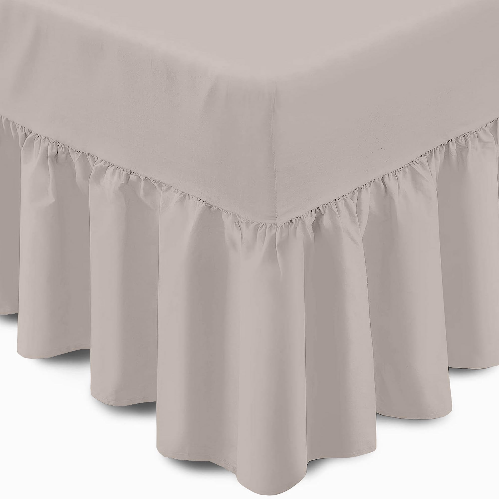 Reliance Bedding 100% Egyptian Cotton Super King Valance Fitted Sheet – 400 Thread Count Luxury Double Bed Sheet with Elegant Frill, Ultra-Soft, Breathable & Durable