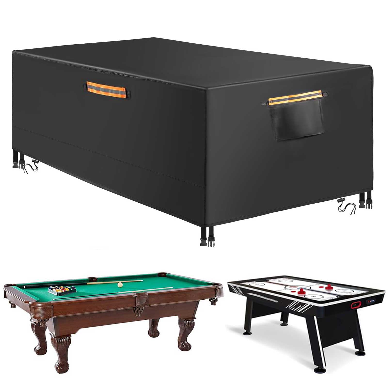 600D Oxford Waterproof Heavy Duty Billiard Pool Table Cover, Waterproof & Tearproof Covers for Pool Table 6/6.5/7/7.5/8/8.5/9FT Fitted,Black,8FT