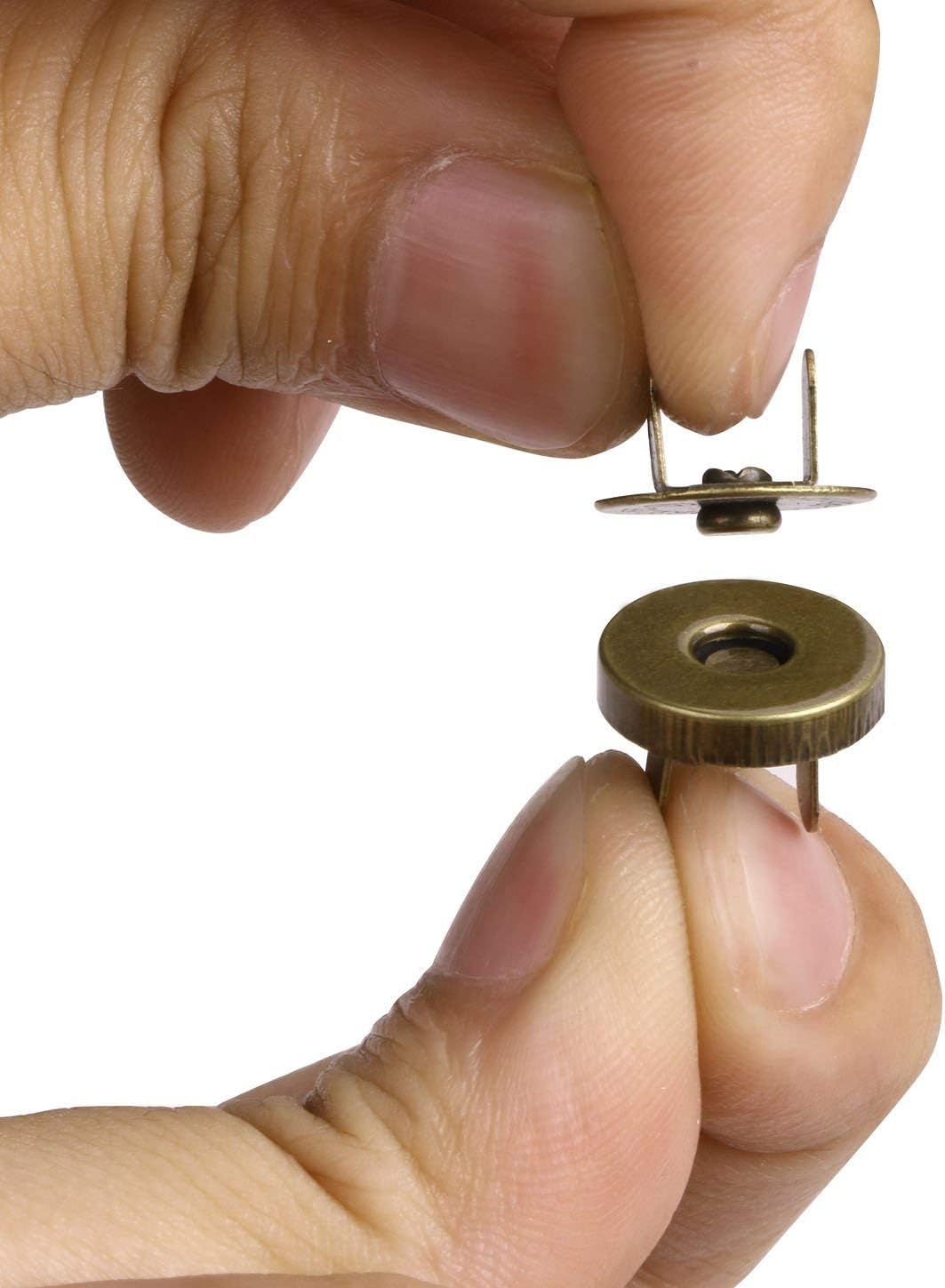 Onwon 20 Set Magnetic Snaps for Purse Magnetic Bag Fastener Clasp Magnetic Button Replacement Kit Perfect for Purse, Bag, Clothes, Leather (Antique Brass 14mm)