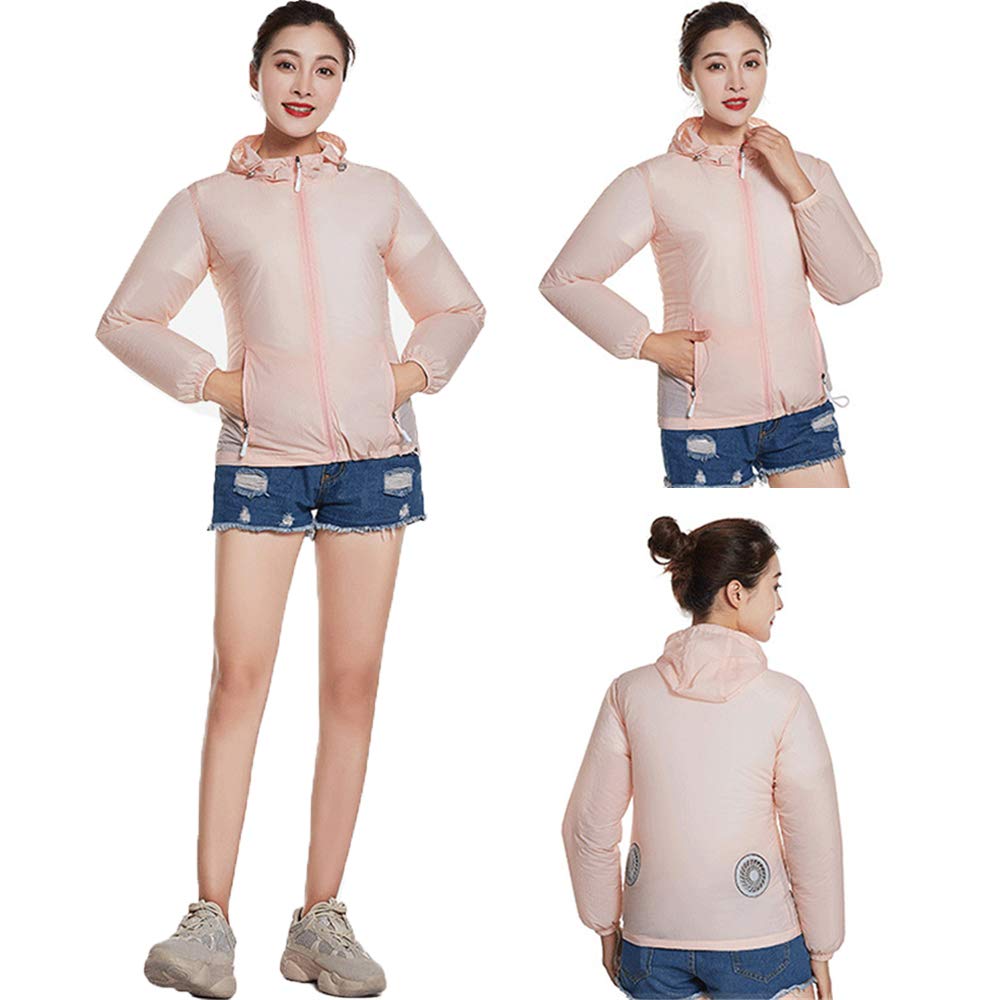 Abbigliamento Donna con Aria condizionata e 2 ventole Regolabili in Tre Marce, Abbigliamento da Lavoro Protezione Solare Abbigliamento Traspirante Traspirante,C,L