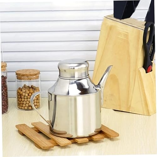 Miniatura 2 de Vertedor de aceite de oliva Contenedor de grasa Dispensador de aceite de acero inoxidable Contenedor de metal Contenedor de aceite Mister Aceite de