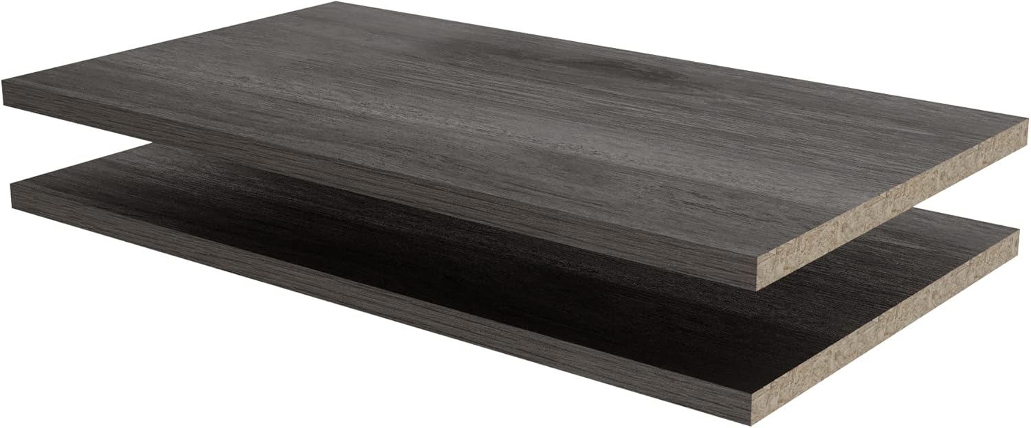 Modular Closets Vista Closet Shelves - 2 Pack (Grey, 31.5" Wide)