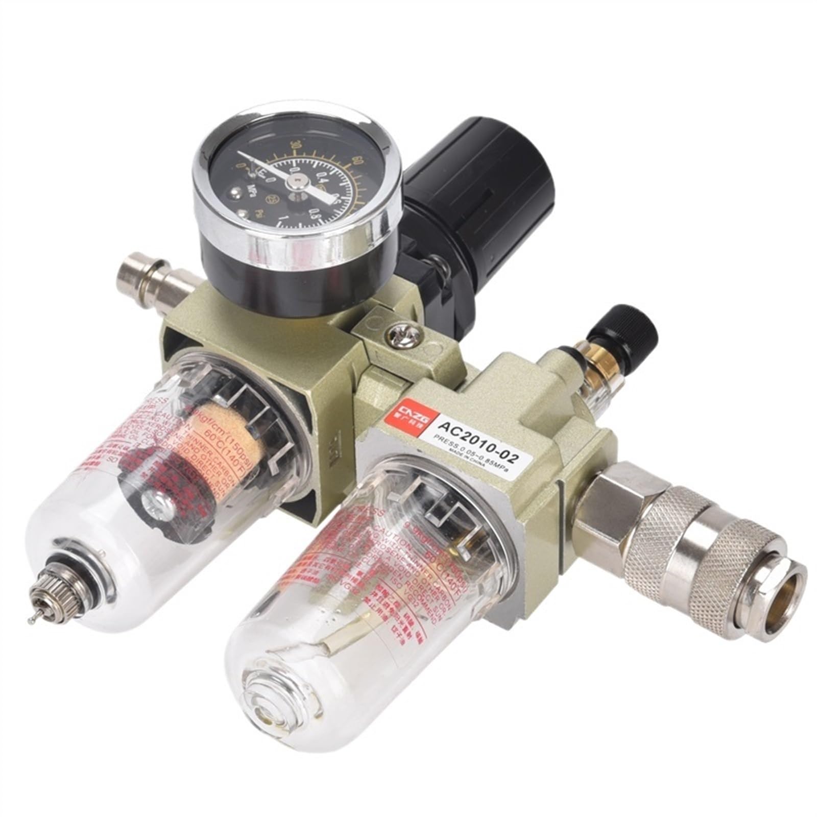 PHNOITPQ Air Pump Compressor Oil Filter Regulator Trap Pneumatic Water Separator Pressure Manual Drainage Supply AC2010-02(Only AC2010-02)
