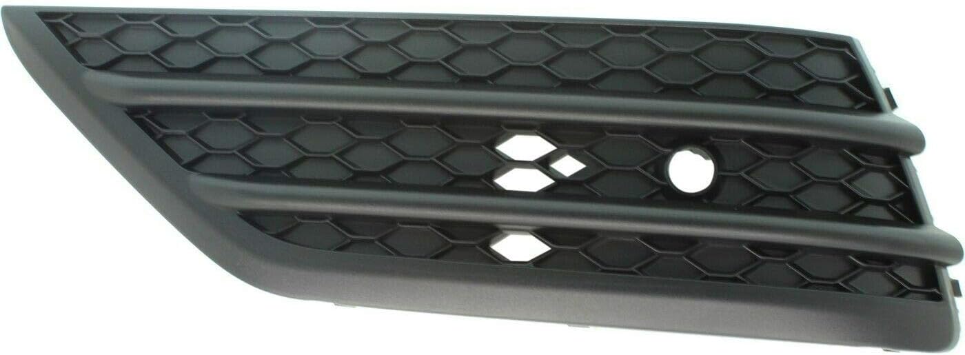 DAT AUTO PARTS Front Left Driver Side Bumper Cover Outer Grille Insert Fits 2016-2018 Honda Pilot sedan, With Park Assist Hole, Black Textured Plastic, Replaces HO1038131, 71107TG7A10